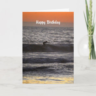 Tarjeta Feliz cumpleaños al atardecer