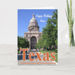 Tarjeta Feliz cumpleaños al Capitolio Estatal de Texas/Aus