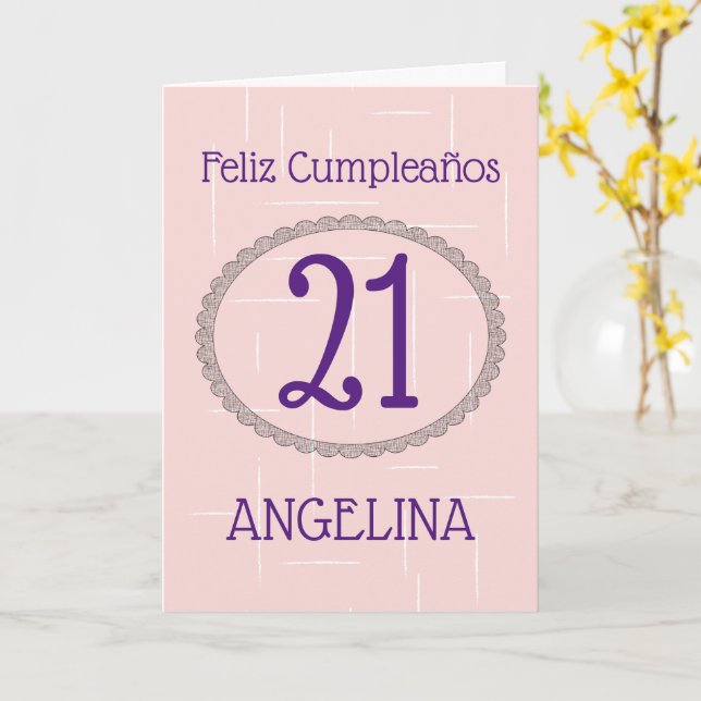 Tarjeta Feliz cumpleaños al español (flor amarilla)