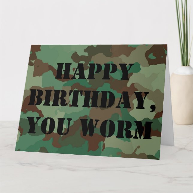 Tarjeta Feliz cumpleaños al estilo militar (Anverso)