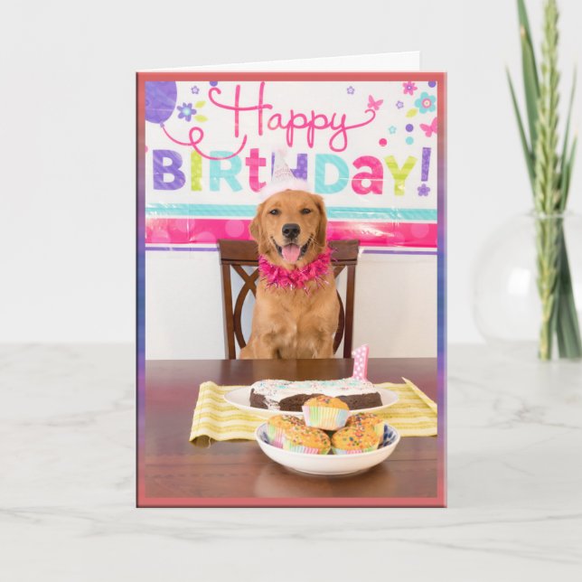 Tarjeta Feliz cumpleaños al Fiesta de perro con mi Dawg (Anverso)