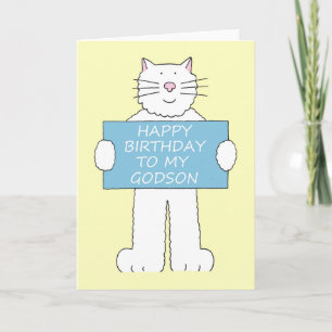 Tarjeta Feliz cumpleaños al gato Personalizado Godson