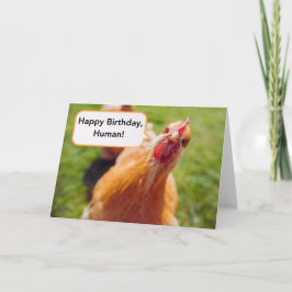 Tarjeta Feliz cumpleaños al humano de pollo marrón