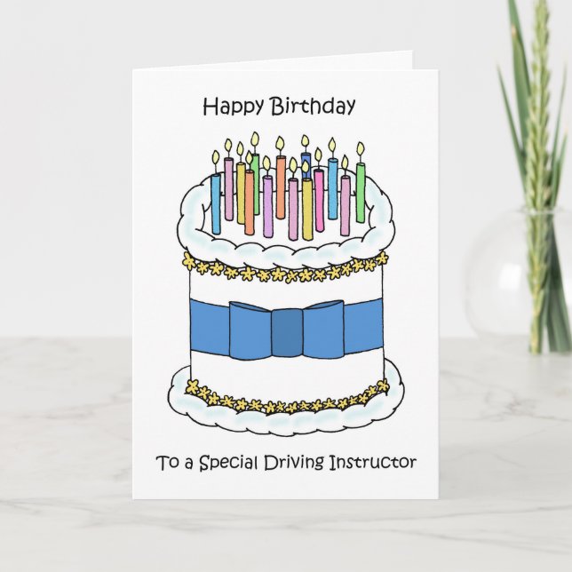 Tarjeta Feliz Cumpleaños al Instructor de Conducir (Anverso)
