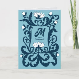 Tarjeta Feliz cumpleaños al marco floral medieval CC1283