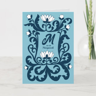 Tarjeta Feliz cumpleaños al marco floral medieval CC1283