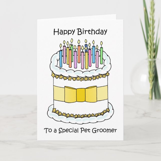 Tarjeta Feliz cumpleaños al Mascota Groomer (Anverso)