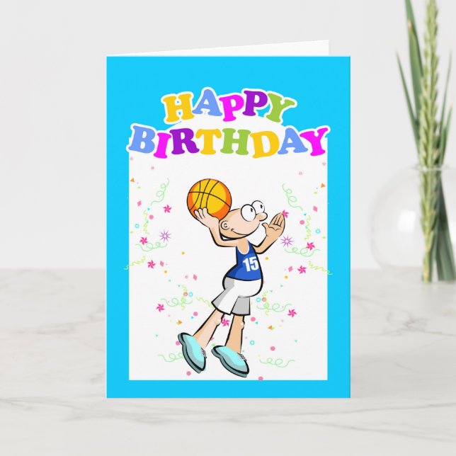 Tarjeta Feliz cumpleaños al mejor jugador de baloncesto (Anverso)