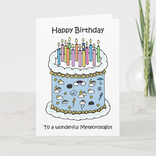 Tarjeta Feliz cumpleaños al meteorólogo (Anverso)
