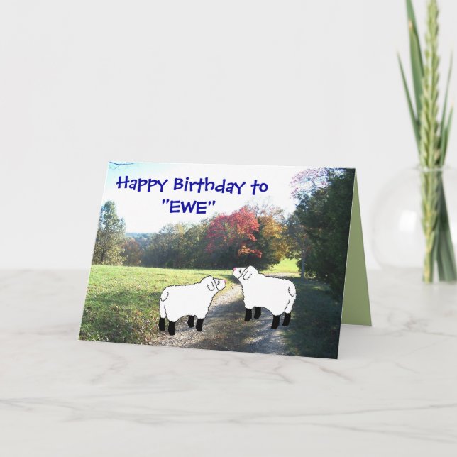 Tarjeta Feliz cumpleaños al personalizar "EWE" en cualquie (Anverso)