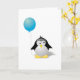 Tarjeta Feliz cumpleaños al pingüino saludo (Yellow Flower)