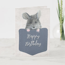 Tarjeta Feliz cumpleaños al ratón en Pocket