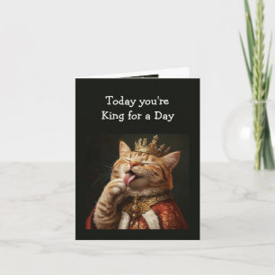 Tarjeta Feliz cumpleaños al rey por un día de humor divert