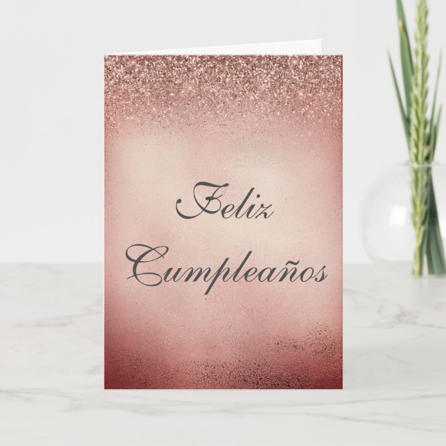 Tarjeta Feliz cumpleaños al Rosa español (Anverso)