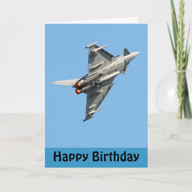 Tarjeta Feliz cumpleaños al tifón Eurofighter (Anverso)
