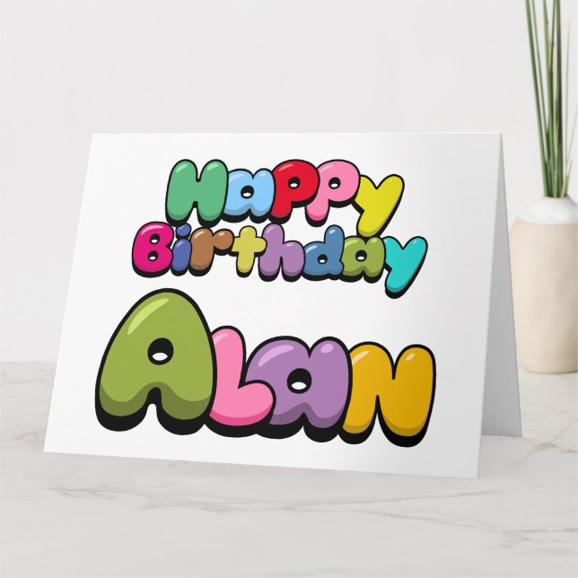 Tarjeta Feliz cumpleaños Alan (Anverso)