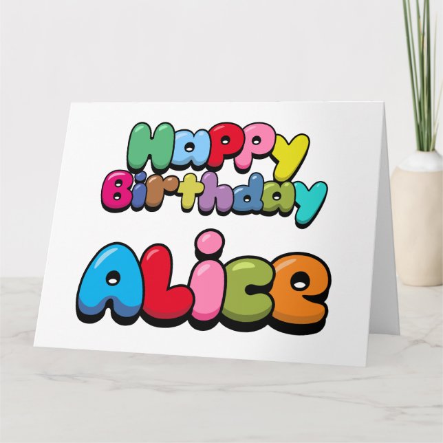 Tarjeta Feliz cumpleaños Alice (Anverso)