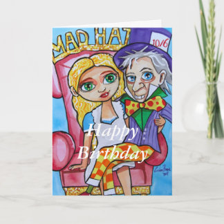 Tarjeta Feliz cumpleaños Alicia en el maravilloso y loco s