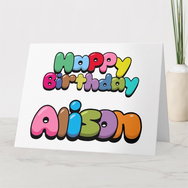 Tarjeta Feliz cumpleaños Alison (Anverso)