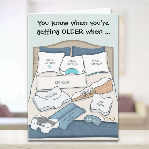 Tarjeta Feliz Cumpleaños Almohada Divertida para Envejecer