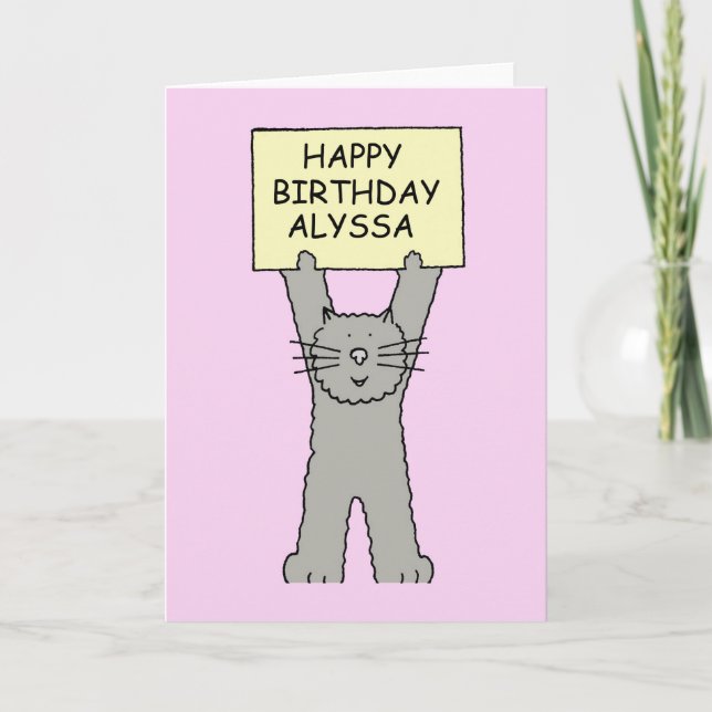 Tarjeta Feliz cumpleaños Alyssa (Anverso)