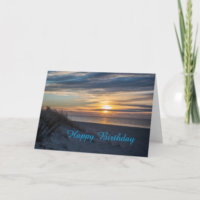 Tarjeta Feliz cumpleaños, amanecer (Anverso)