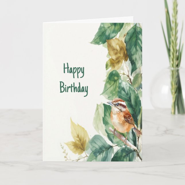 Tarjeta Feliz cumpleaños, amante de los pájaros guardián d (Anverso)