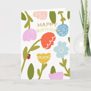 Tarjeta Feliz Cumpleaños Amantes del Jardín Floral Flor