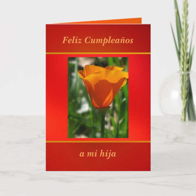 Tarjeta - Feliz cumpleaños - Amapola de California (Anverso)