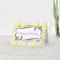 Feliz cumpleaños amarillo de los limones y de las