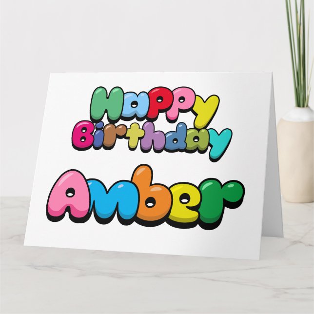 Tarjeta Feliz cumpleaños Amber (Anverso)