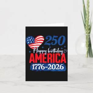 Tarjeta Feliz cumpleaños América 250 años patriótico