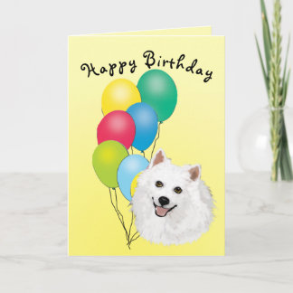Tarjeta Feliz cumpleaños americano del perro esquimal