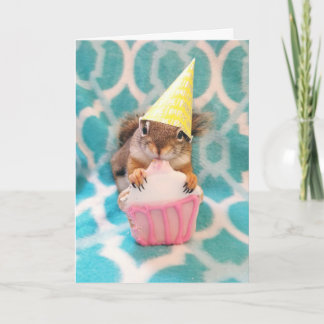 Tarjeta Feliz cumpleaños, amigo de la ardilla