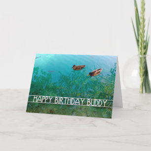Tarjeta feliz cumpleaños amigo (dos patos)