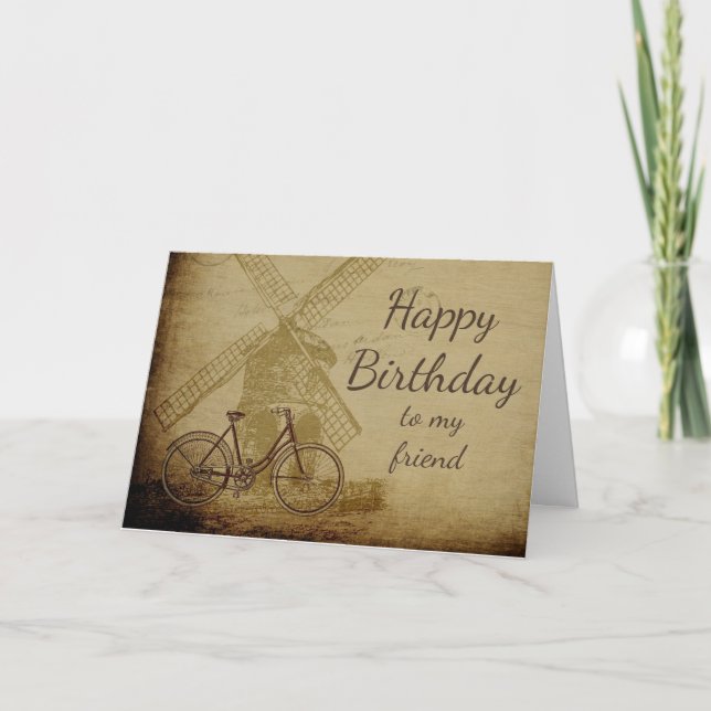 Tarjeta Feliz cumpleaños, amigo holandés favorito (Anverso)