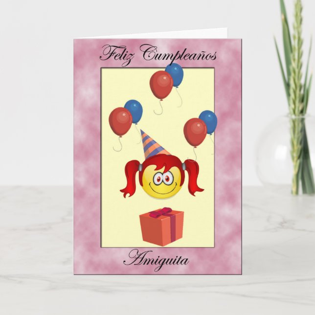 Tarjeta Feliz cumpleaños Amiguita (Anverso)