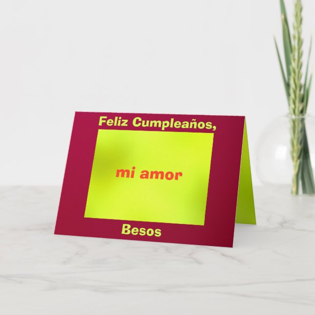 Tarjeta - Feliz Cumpleaños, amor del MI - amarilla (Anverso)