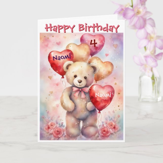 Tarjeta Feliz Cumpleaños Añade Nombre y Edad del Chica (Orquídea)