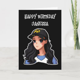 Tarjeta Feliz cumpleaños (Añadir nombre) a un Chica animad