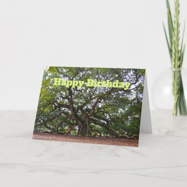 Tarjeta Feliz cumpleaños Angel Oak South Carolina (Anverso)