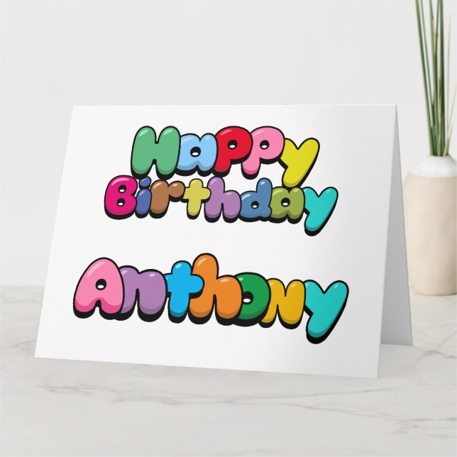 Tarjeta Feliz cumpleaños Anthony (Anverso)