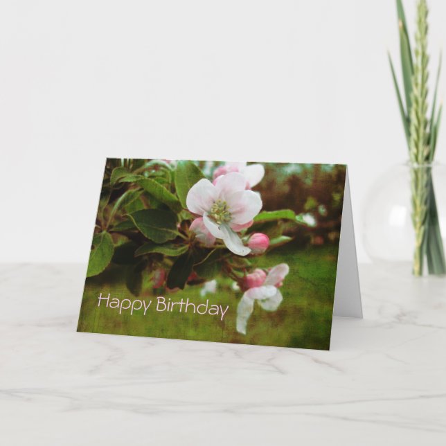 Tarjeta Feliz cumpleaños - Apple Blossus (Anverso)