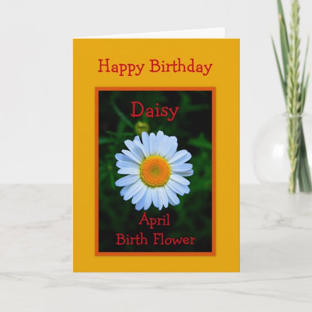 Tarjeta Feliz Cumpleaños April Birth Flower (Anverso)