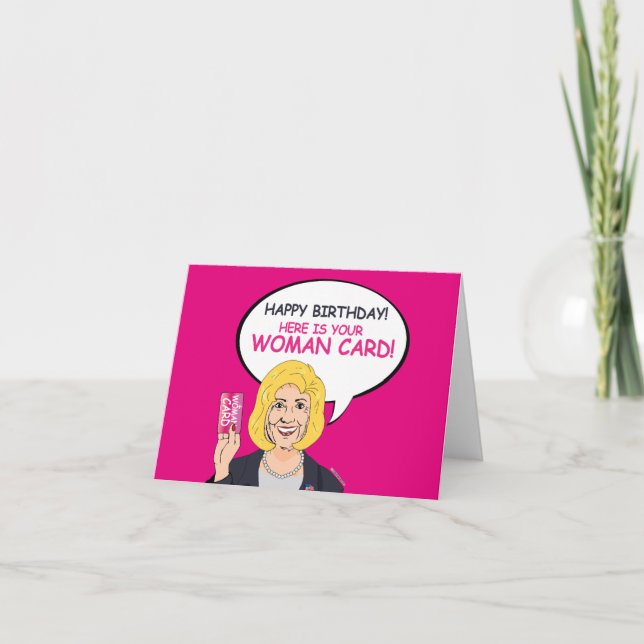 Tarjeta ¡Feliz cumpleaños, aquí está tu carta de mujer! (Anverso)