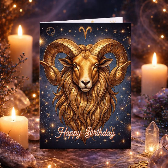 Tarjeta Feliz Cumpleaños Aries | Horóscopo Astrlogía (Subido por el creador)