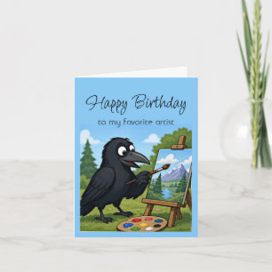 Tarjeta Feliz Cumpleaños Artista Dibujos Animados Diversió