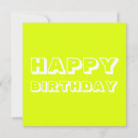 Feliz cumpleaños, artreuse blanco moderno negrita