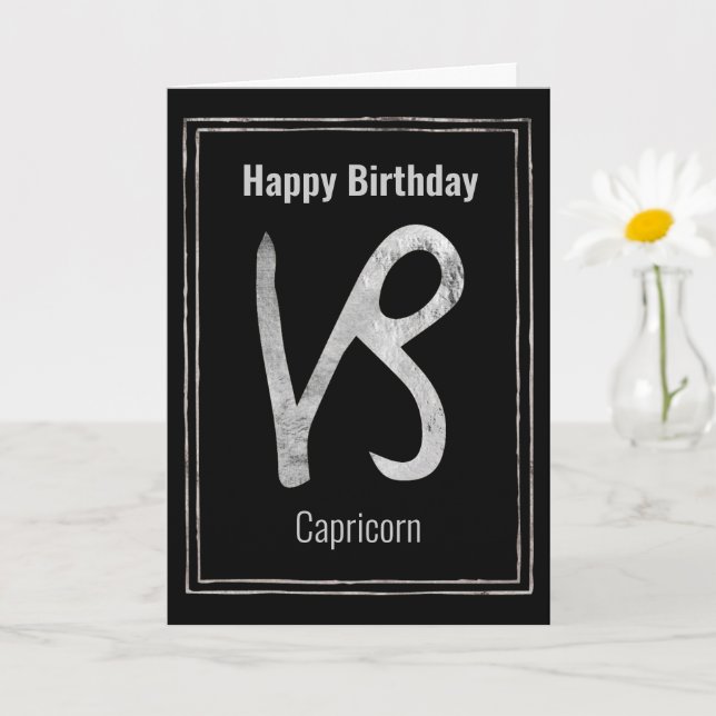 Tarjeta Feliz cumpleaños astrología de zodiaco de plata Ca (Planta pequeña)