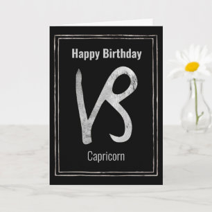 Tarjeta Feliz cumpleaños astrología de zodiaco de plata Ca